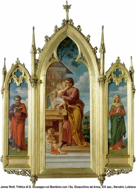 Janez Wolf, San Giuseppe con il bambino e i Ss. Gioacchino ed Anna dans images sacrée