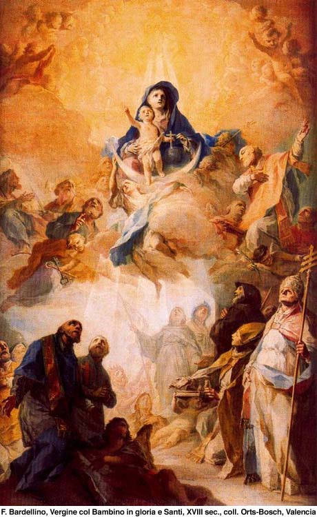 Maria con il Bambino in gloria con i santi, Valencia dans immagini sacre