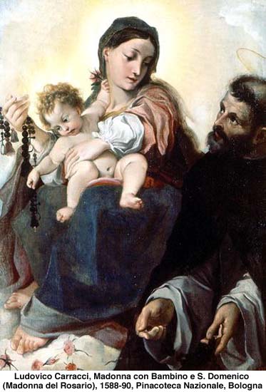 La Madonna avec le petit Jesus e Saint Dominique dans images sacrée