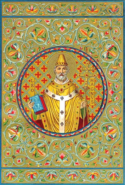 San Leone Magno, Papa dans images sacrée