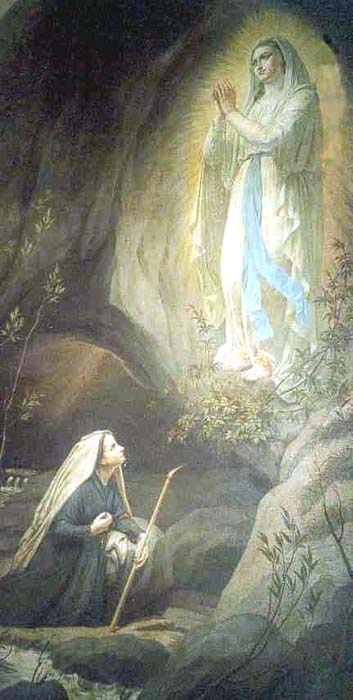 B.V. de Lourdes dans images sacrée
