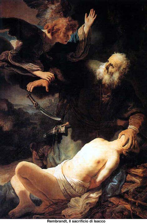 Le sacrifice d'Isaac dans images sacrée