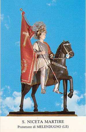 Statue av den hellige Niketas som æres i Melendugno i provinsen Lecce i regionen Puglia
