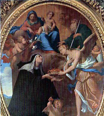 Pier Simone Fanelli (1641-1703): Miraklet med kirseb&#230;rene (1683), i kirken Santa Sperandia i Cingoli