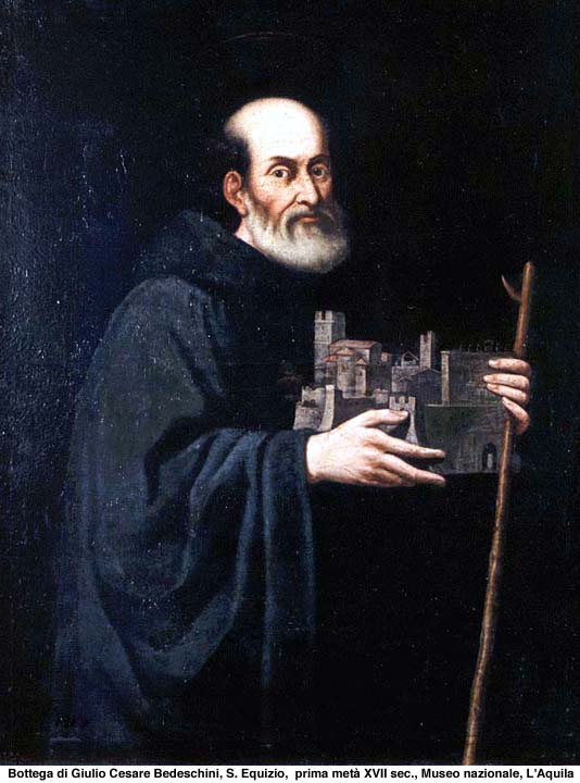 Giulio Cesare Bedeschinis verksted: Den hellige Equitius (f&#248;rste halvdel av 1600-t), Museo nazionale i L&#8217;Aquila
