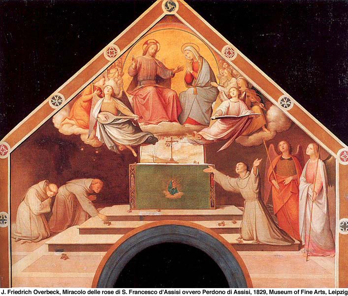 Le pardon d'Assisi, La Porziuncola,  dans images sacrée