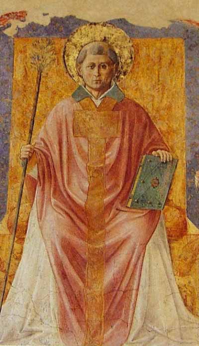 Den hellige Fortunatus, freske av Benozzo Gozzoli (ca 1420-97) i klosteret San Fortunato n&#230;r Montefalco
