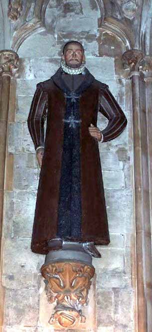 Statue av Swithun Wells i St Etheldreda i Ely Place i London